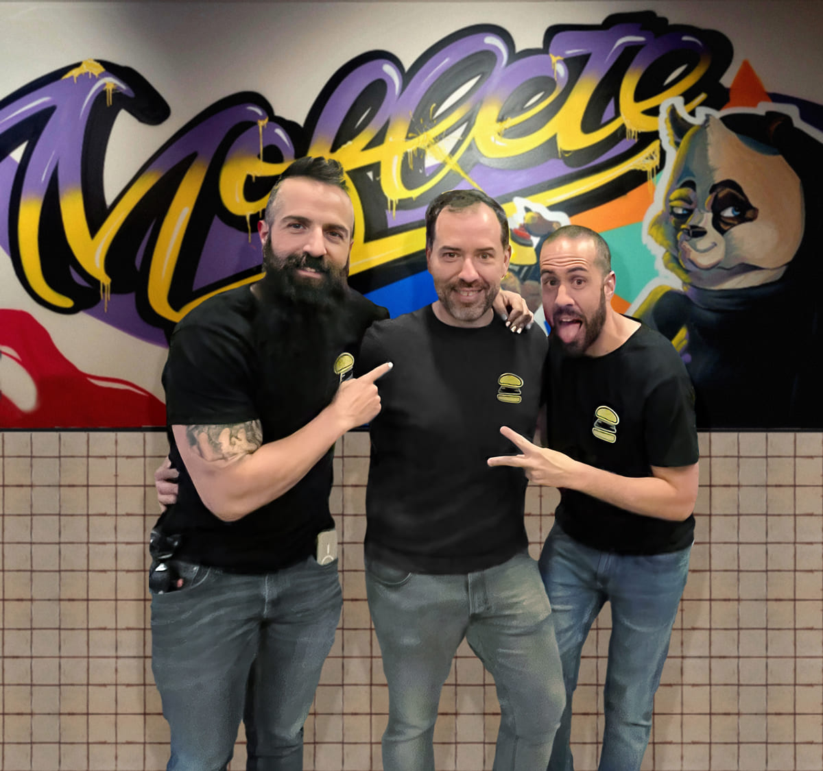 Los tres fundadores de moflete by joeburger, Jorge, David y Rubén